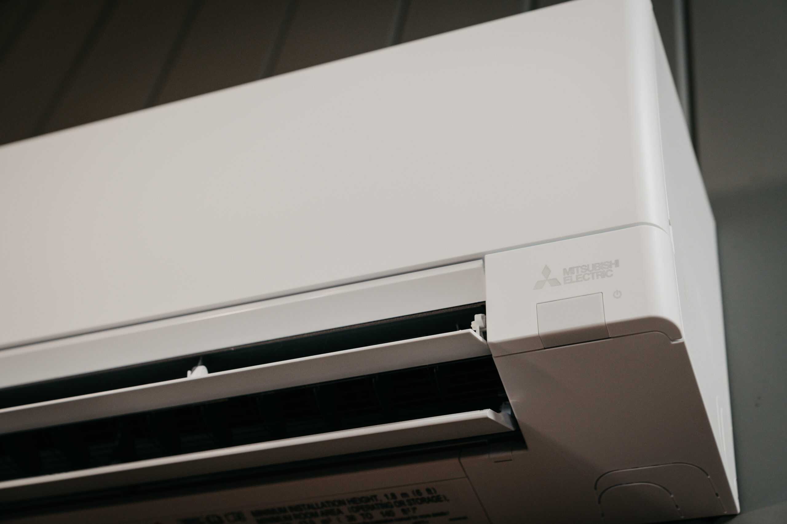 Mitsubishi Electric wall-mounted indoor ductless unit in a living room